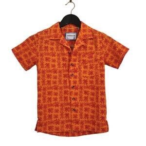 NWT Boys Printed Seersucker Short-Sleeve Button-Down Shirt Surfer Vacation 8